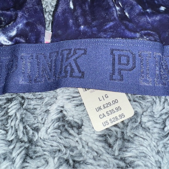 NWT Victoria’s Secret Pink Collection Vintage Blue Velvet Strappy Bralette L - Picture 4 of 4